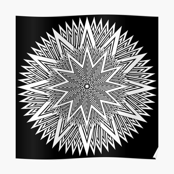 Monochrome Mandala Poster