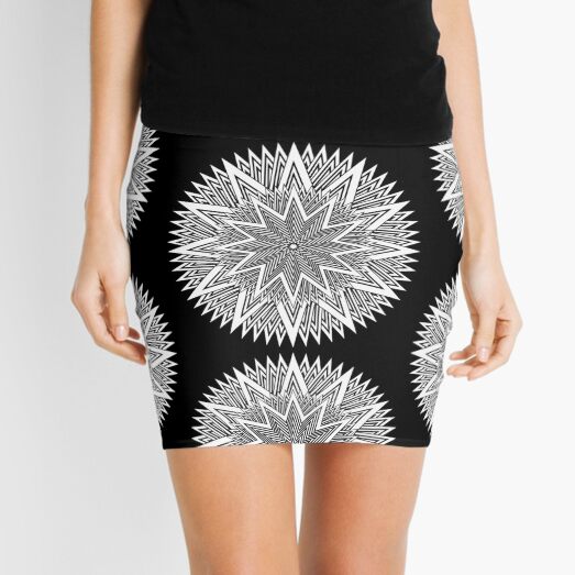 Monochrome Mandala Mini Skirt