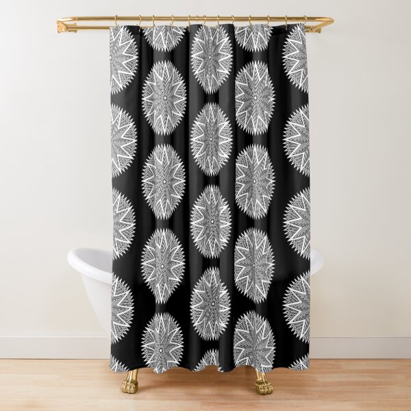 Black and White Minimalist Star Shower Curtain