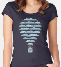 Wetter Ballon Tailliertes Rundhals-Shirt