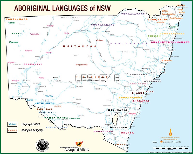 Aboriginal Language Map Nsw Nsw Aboriginal Language Map" By Lesley Butler | Redbubble