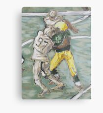 American Football Player Blocking Metal Print