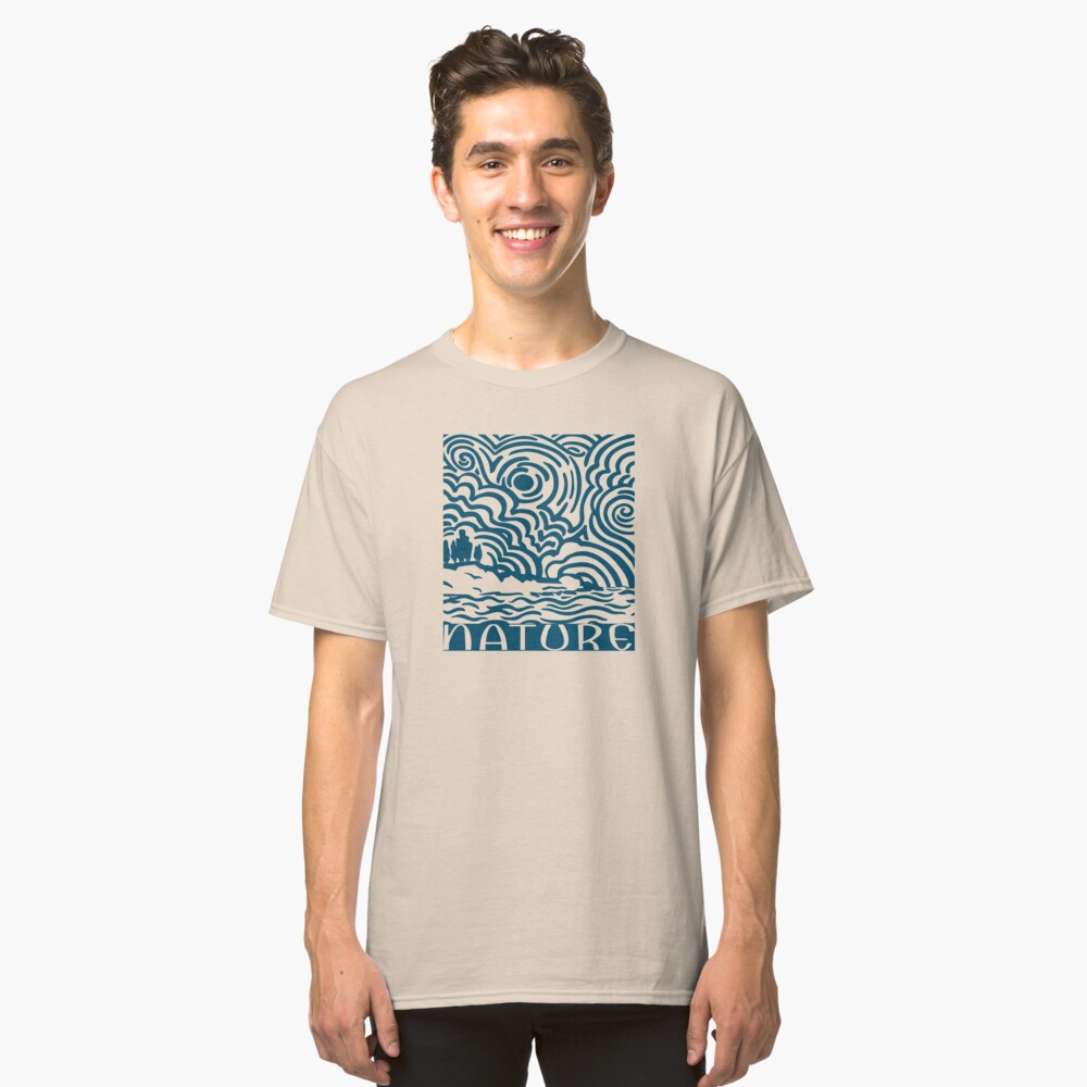 Nature, Swirly sun & clouds Classic T-Shirt