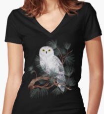 Snowy Women's Fitted V-Neck T-Shirt