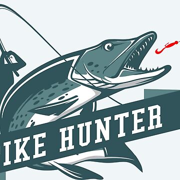 Pike Hunter Fish Luggage Tag for Suitcases Funny Fishing Fisherman