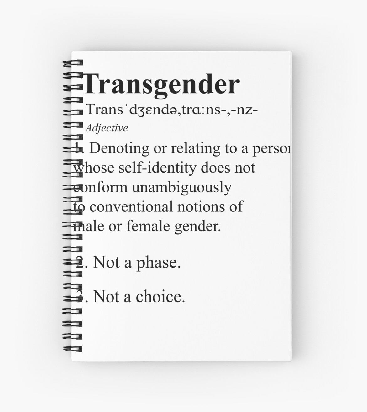 definition of transgender" spiral notebooks by nationalpride | redbubble