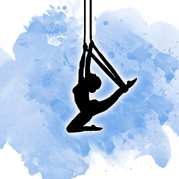 Artwork thumbnail, Aerialist Backbend on Blue Watercolor by TiedtotheSky
