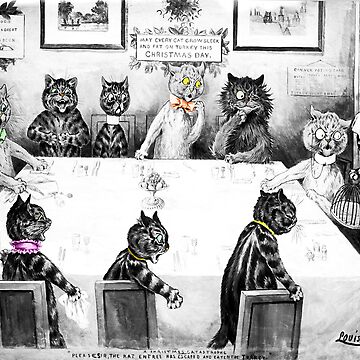 Cats Christmas Catastrophe by Louis Wain Art Print for Sale by