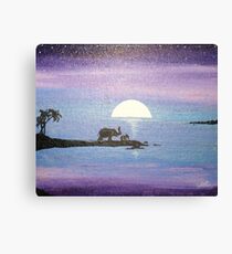 Dawn of Peace: Elephants: Father and Son Canvas Print