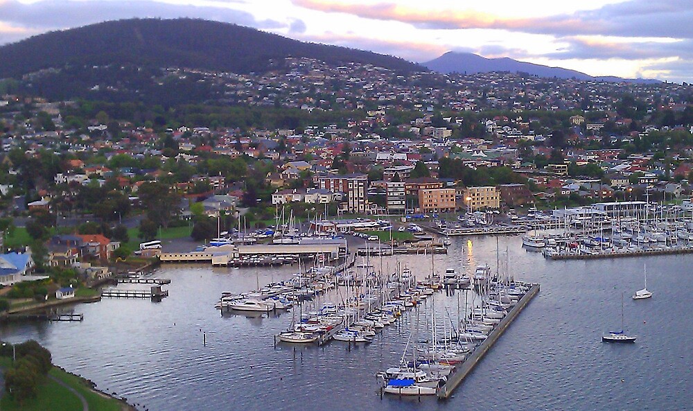 "Sandy Bay Marina Hobart, Tasmania" by Nigel Butfield Redbubble