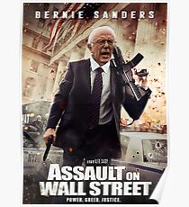 Bernie Sanders Attack on Wall Street Poster