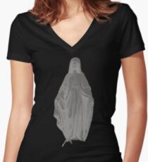 Virgin Mary Women's Fitted V-Neck T-Shirt