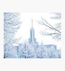 Mt. Timpanogos Temple Frosted Trees 20x24 Photographic Print