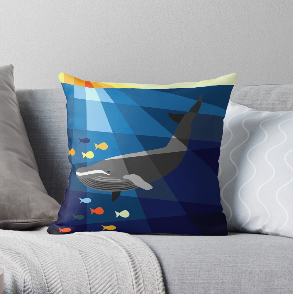 whale throw pillow