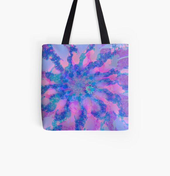 Fractalize storm clouds of flower petals All Over Print Tote Bag