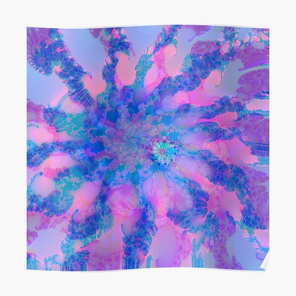 Fractalize storm clouds of flower petals Poster