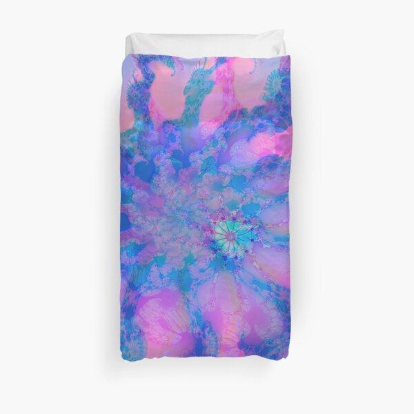 Fractalize storm clouds of flower petals Duvet Cover