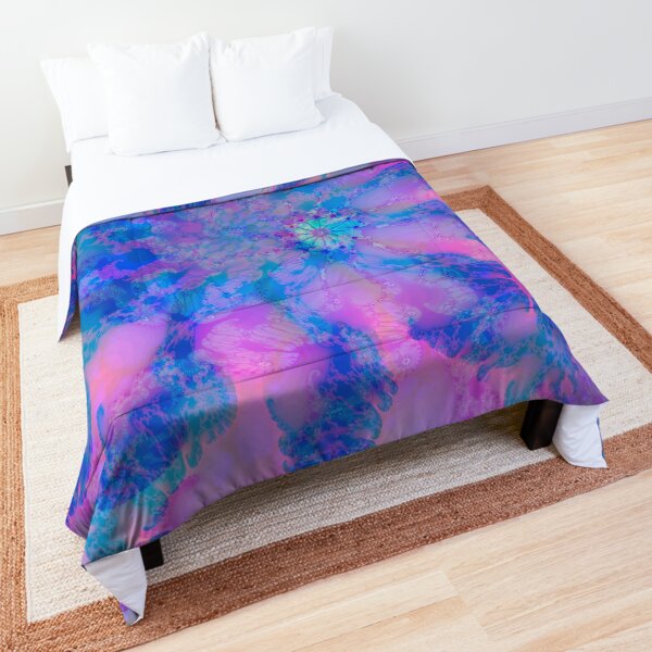 Fractalize storm clouds of flower petals Comforter