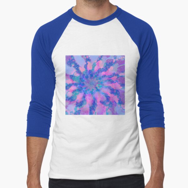 Fractalize storm clouds of flower petals Baseball ¾ Sleeve T-Shirt