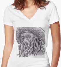 Davy Jones sketch Women's Fitted V-Neck T-Shirt
