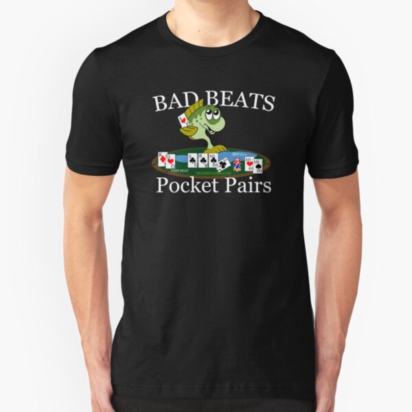 Bass Club Bad Beat Pocket Pairs Light Text Slim Fit T-Shirt