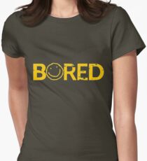 Sherlock Bored Smiley Print Women's Fitted T-Shirt