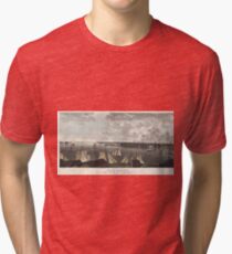 Camiseta de tejido mixto Vintage Pictorial Map of New York City (1824)