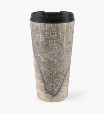 Taza de viaje Vintage NYC and Brooklyn Map (1847)