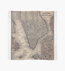 Pañuelo Vintage NYC and Brooklyn Map (1847)
