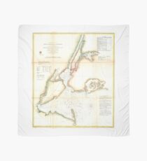 Pañuelo Vintage Map of New York City and NY Harbour (1857)
