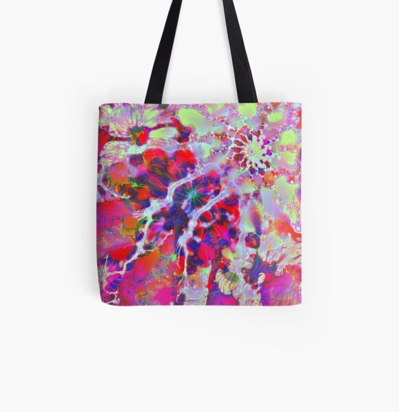 Fractalize Crimson All Over Print Tote Bag