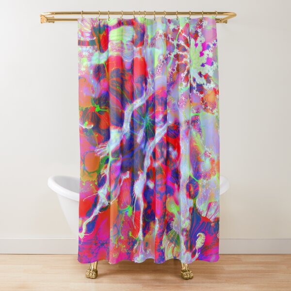 Fractalize Crimson Shower Curtain