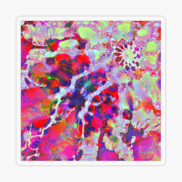 Fractalize Crimson Transparent Sticker