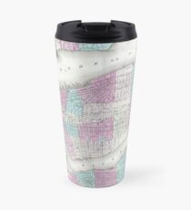 Taza de viaje Vintage Map of NYC and Brooklyn (1861)