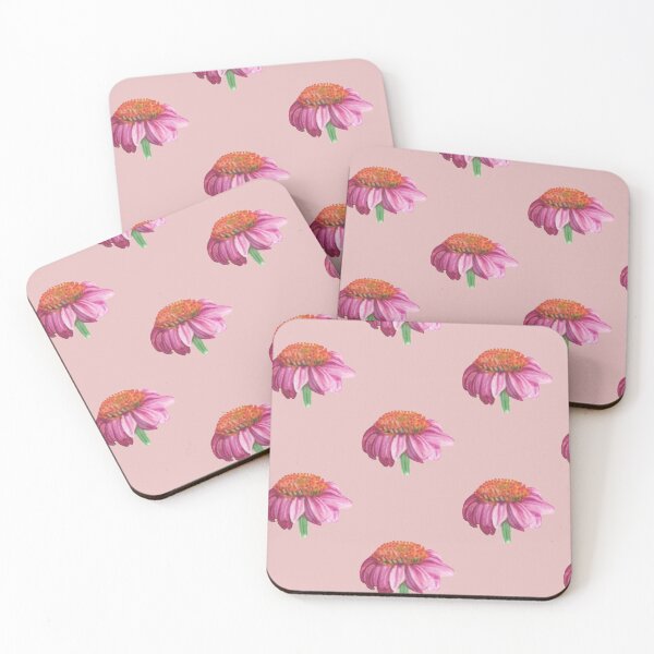 Purple cone flower Coasters (Set of 4)
