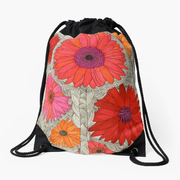 Gerbera Daisy Drawstring Bag