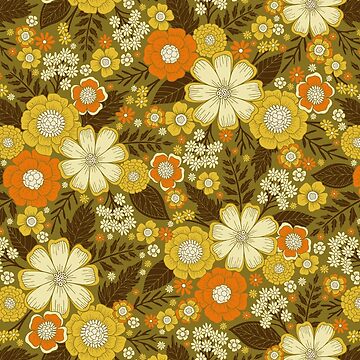 Artwork thumbnail, 1970s Retro/Vintage Floral Pattern by somecallmebeth