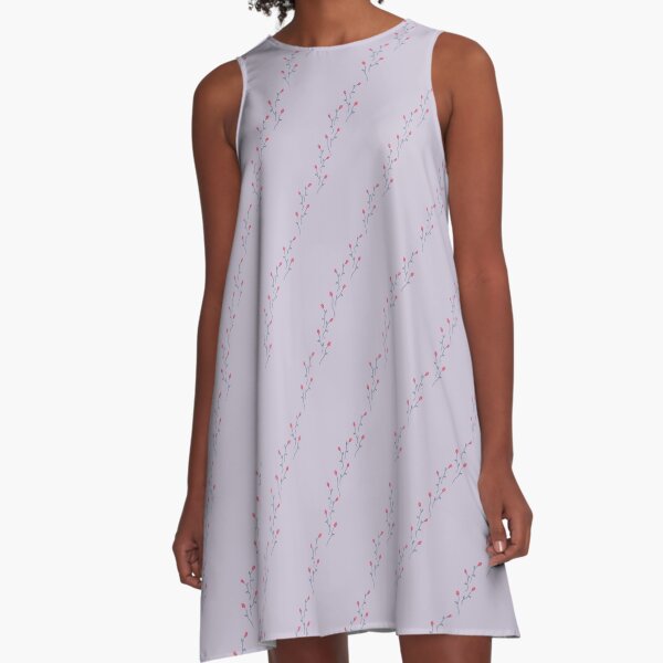 Tiny redrosebuds light lilac A-Line Dress