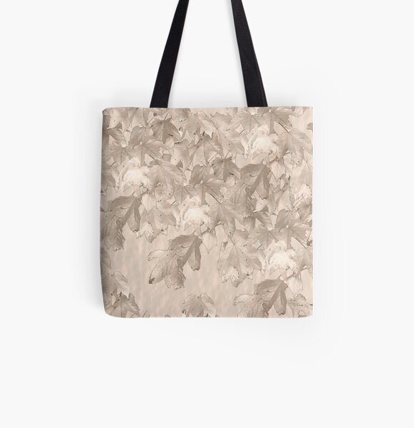 Autumn leafs Pale All Over Print Tote Bag