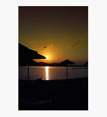 Beach Umbrellas at Sunrise Photographic Print