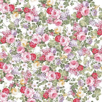 Artwork thumbnail, Vintage elegant pink roses bohemian floral pattern by Kicksdesign