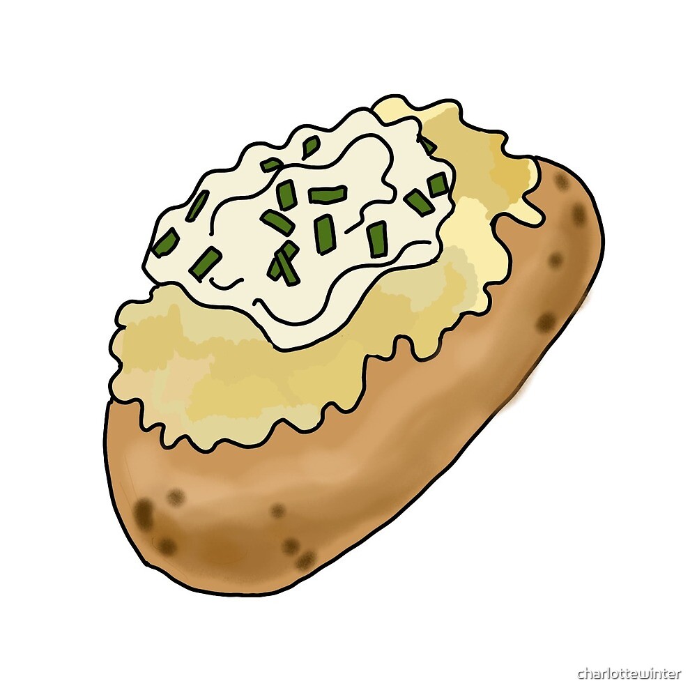 "Jacket potato food sticker, seasoned potatoes " by charlottewinter