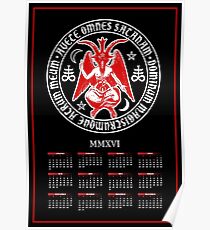 2016 Satanic Baphomet Calendar Poster
