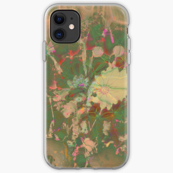 Fractalized floral abstraction iPhone Soft Case