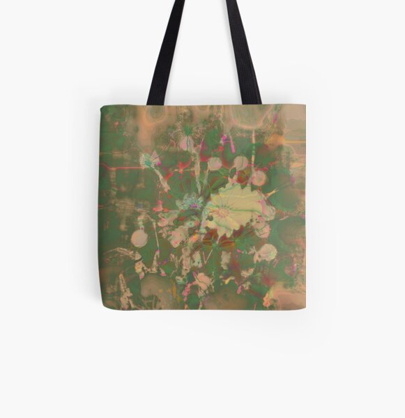 Fractalized floral abstraction All Over Print Tote Bag