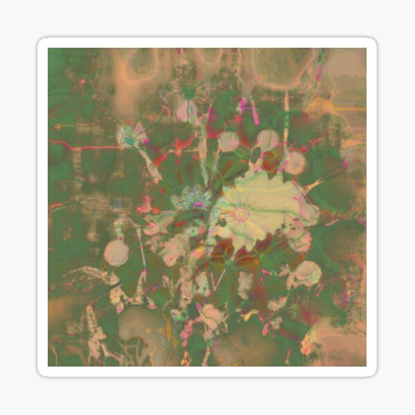 Fractalized floral abstraction Glossy Sticker
