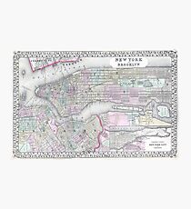 Lámina fotográfica Vintage Map of NYC and brooklyn (1867)