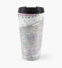 Taza de viaje Vintage Map of NYC and brooklyn (1867)