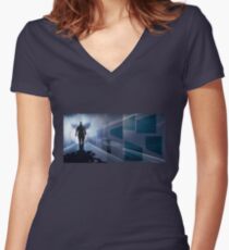Subway1 Women's Fitted V-Neck T-Shirt