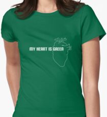 Green Heart Women's Fitted T-Shirt